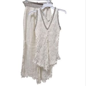 Casa Mastro Positano Small Linen Tank Large (Run Small) Linen Split Leg Pants